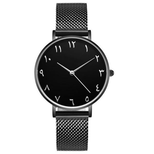 

luxury watch 38mm alloy case classic arabic dial minimalist mesh strap luxury women watches 3 atm waterproof montre de luxe, Slivery;brown