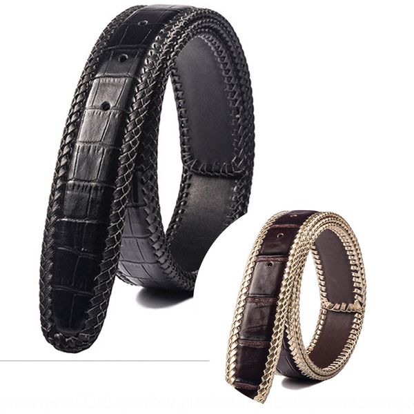 

7rwtt cool youth business weaving trimming smooth buckle belt fashion layer cool youth business decora belt cowhide waist decoration cow, Black;brown
