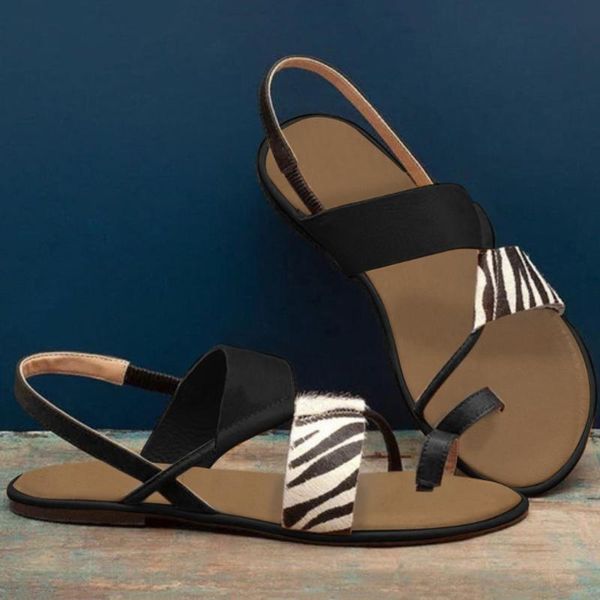 

sagace flat sandals women plus size leopard flip-flopsshoes slip-on sandals footwear for summer casual chaussures femme c14, Black