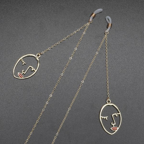 

non-slip popular metal rope color-retaining gold not easy pendant glasses to fade red lip mask pendant handmade glasses chain, Blue