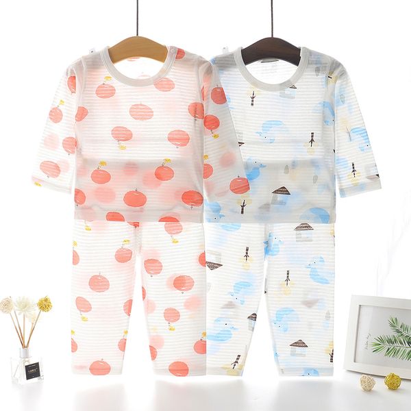 

ta2h3 2020 new set for boys pajama children's air conditioning children's and girls home clothing thin air conditioning clothing b