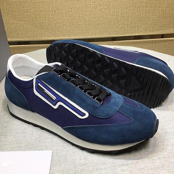 

suede and nylon sneakers men 's shoes drop ship autumn and winter fashion soft footwears outdoor walking lace -up men sho, Black