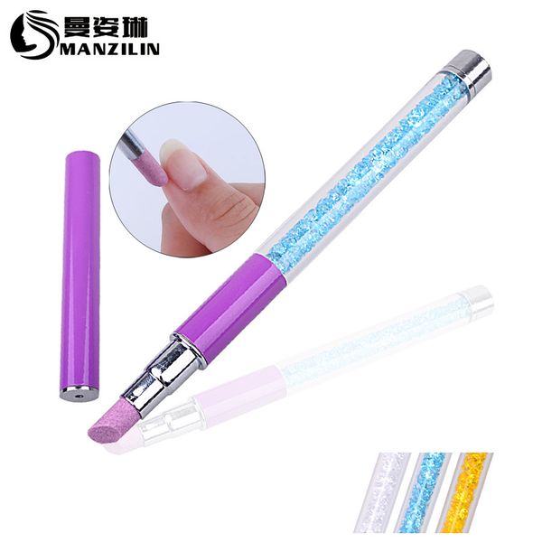 

japanese korean new style with diamond manicure quartz frotton gan leather manicure stick exfoliating scrub refers to