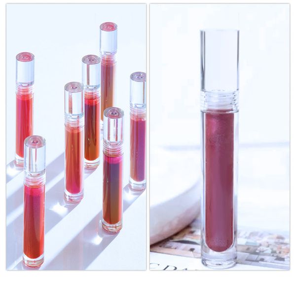 

10/30 / 50шт empty 7.8ml / 5.5ml блеск для губ трубы круглый прозрачный блеск для губ трубы с wand пустой lip gloss clear f3864