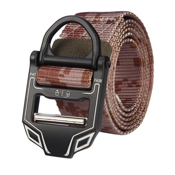 

men belt fashion tactical waistband easy unlock alloy buckle strap hunting outdoor sports adjustable nylon durable, Black;brown