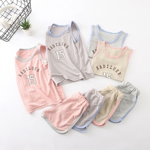 

2019 clothing two-piece suit children's vest children's clothing girls' sleeveless sports vest letter suit girls' shorts