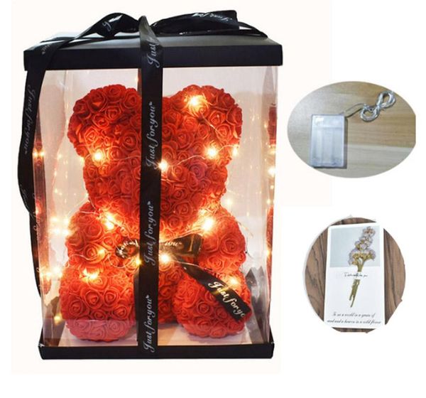

40cm teddy bear rose led teddy bear artificial for decoration flowers flower for women valentine's day bithday gifts