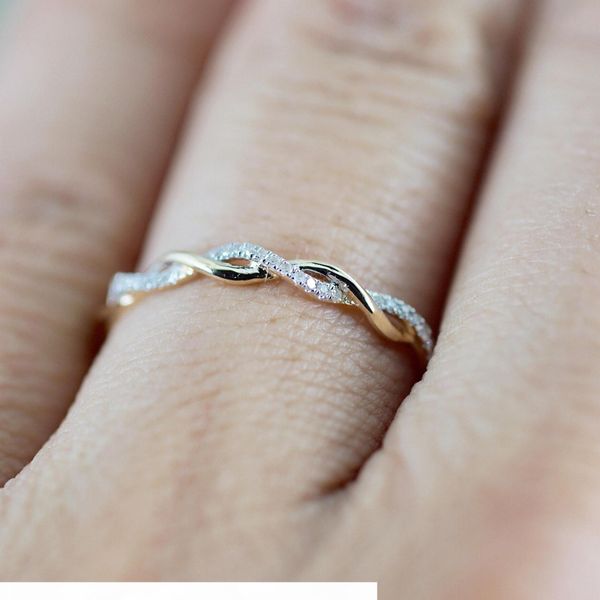 

twist ring jewelry accessories european and american ladies jewelry full drill twisted alloy ring, Silver