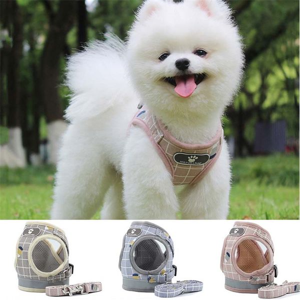 

Reflective Stripe dog harness Leashes Set Safe Walk the Dog Harnesses collars Dogs Clothes pet dog accessories 360050