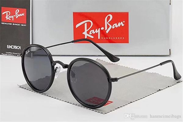 

дизайнер новые пилотные очки женщин людей круглый sunglass поляризованные зеркало lentes мужчины очки женщины металл бренда кадр солнцезащит, Black