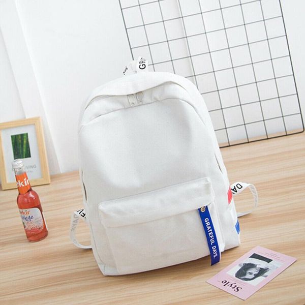 

fashion women canvas bag backpack college wind solid color canta school bag shoulder