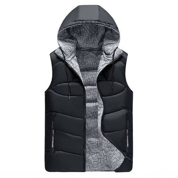 

men's autumn and winter down cotton korean style trendy vest waistcoat men's two-sided loose handsome thickened vest coat, Black;white