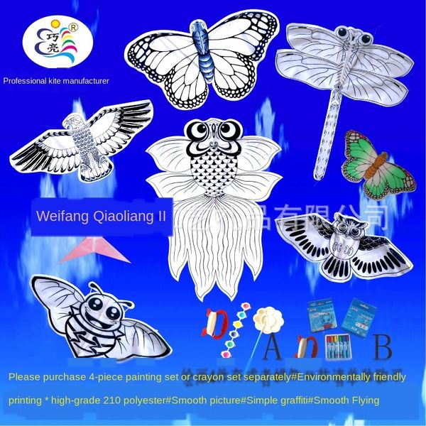 

children's diy graffiti hand-painted coloring blank children's diy graffiti kite hand-painted coloring kite blank