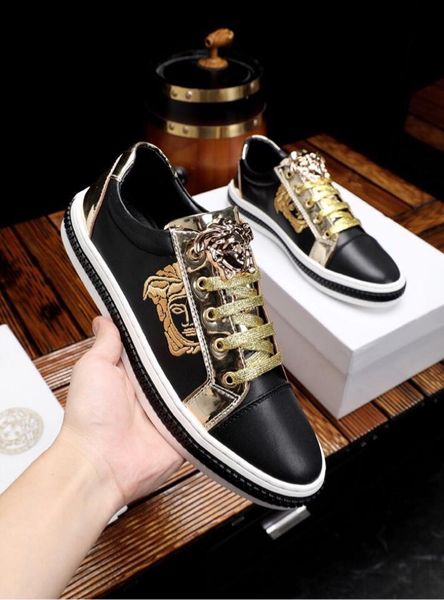 

2019 new black gold series men's casual shoes, fashion sports leather shoes, with original packaging shoe box delivery male code: 39-44