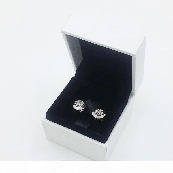 

e 100 %real sterling silver stud earrings ear ring for women with original gift box for pandora style earring, Golden;silver