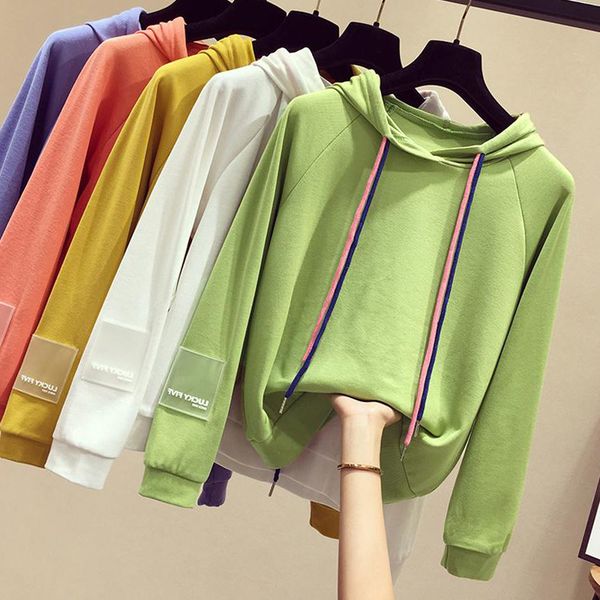 

women hoodie sweatshirt 2020 winter thickening harajuku women sweatshirts long sleeve candy colors hoodies moletom feminino 2xl, Black