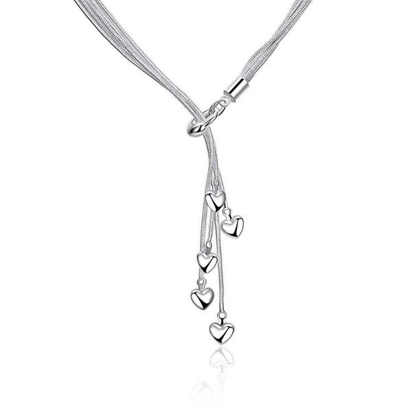 

colar de senhora silver plated necklace for women classic jewelry mme collier cute style