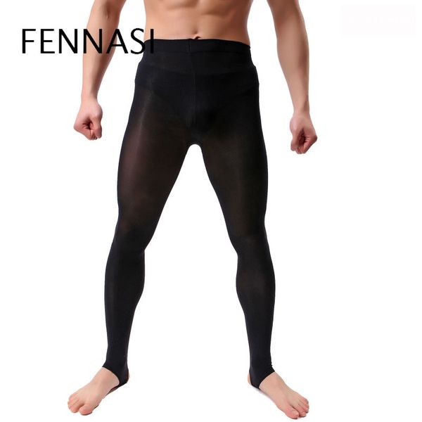 

fennasi men sports running leggings casual solid stirrup high waist compression gym fitness athletic trousers deportes tights, Black