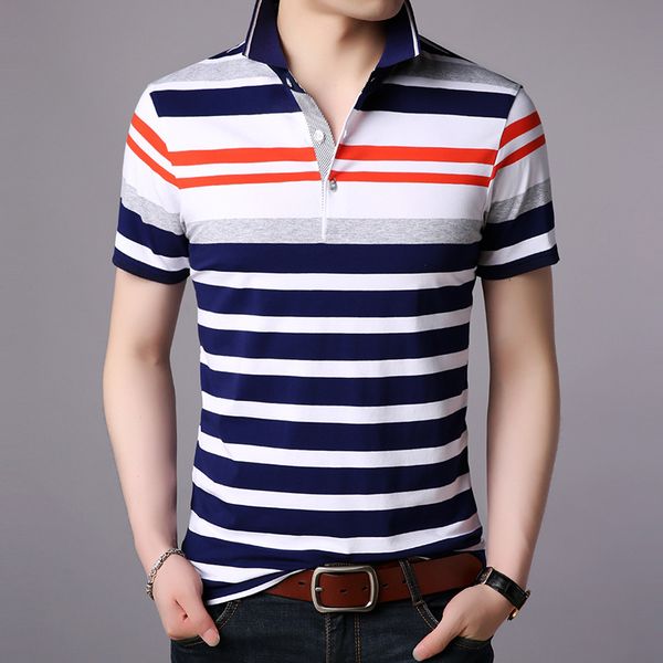 

fashion men's short-sleeve shirt men 2020 new summer cotton striped lapel short-sleeve business casual mens clothing, White;black
