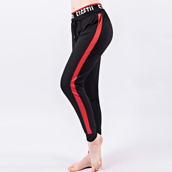 

printed letter gymnastic pants women's elasticity quick-dry slim fit ankle banded pants yoga fitness casual running skinny, Black;blue