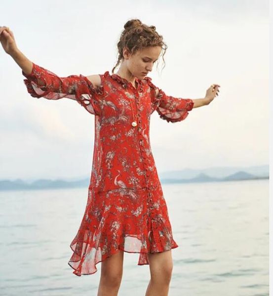 

ins fashion silk women dress ruffles long sleeve mini dresses, Black;gray