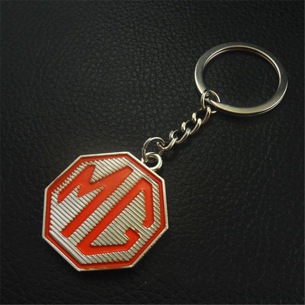 

metal key chain for morris garage mg 3 5 6 7 tf zr zs gs gt hs mg3 mg5 mg6 mg7 keyring holder hanging alloy auto accessories, Silver