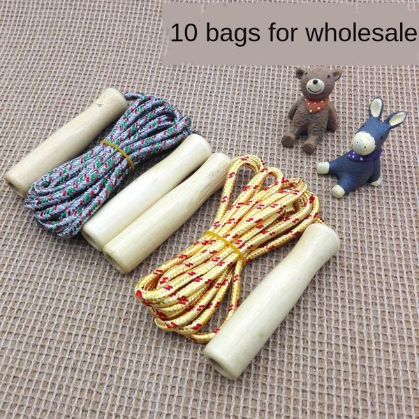 

gqwm0 f1445 wooden handle rope skipping fitness exercisesports yiwu 2 yuan two yuan store f1445 wooden handle exerciserope skipping exercise