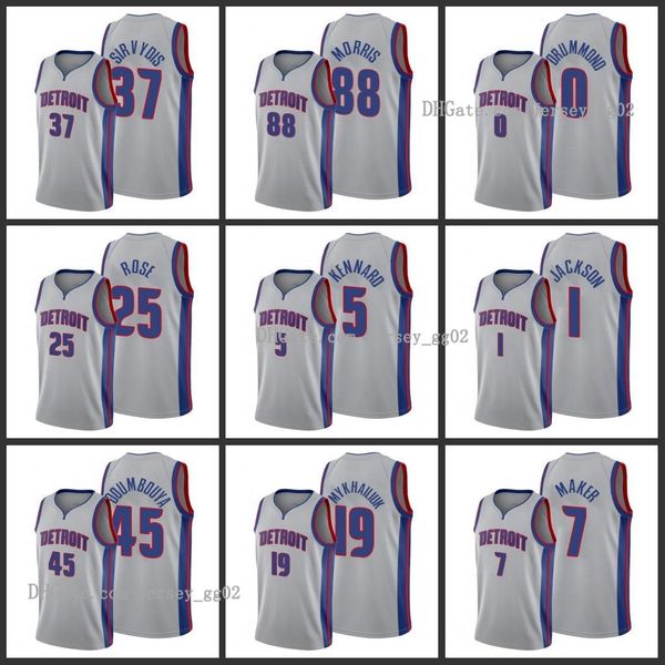 

detroit pistons wayne nba ellington thon maker svi mykhailiuk sekou doumbouya reggie jackson andre drummond city men jersey, Black