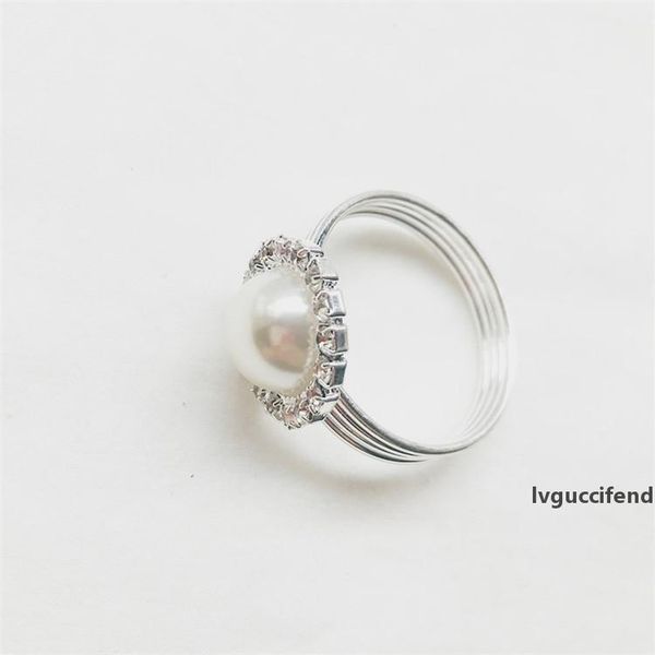 

elegant napkin rings wed napkin rings stainless steel silver pearl napkin rings holder banquet table decoration