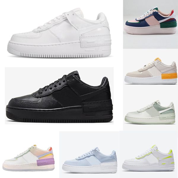 

2020 new men skateboard running shoes women platform sports sneakers low cut white black casual shoes one 1 trainer shoes