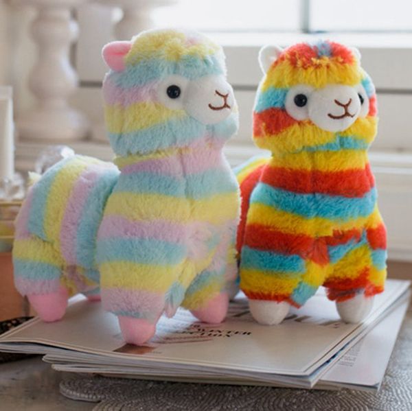 

20cm lovely rainbow alpaca lama arpakasso stuffed plush baby toy doll toy kid friends gift sheep party favor ljjk2415