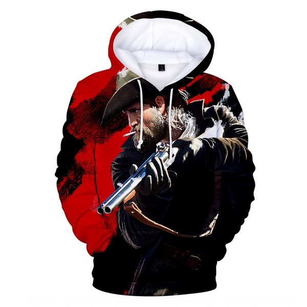 

wild darts red dead redemption 2 printing 3d hooded long sweater digital digital sleeve sweater, Black