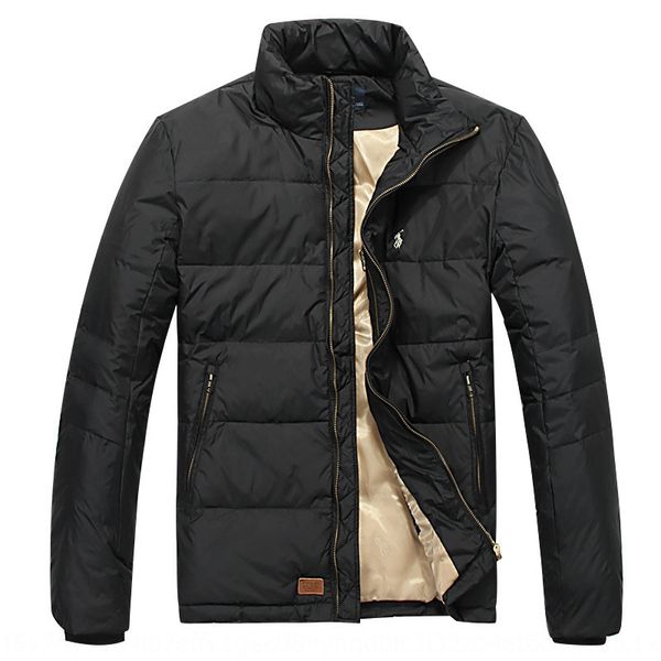 

2020 новый мужской утолщенной стенд воротник пол моды случайные поло пуховик мужская белая утка пуховик, Black