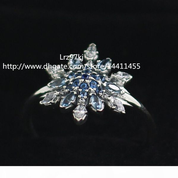 

высокое качество 100% стерлинговое серебро 925 crystalized снежинка кольца с clear cz европейского дизайнера ювелирных изделий типа charm, Golden;silver