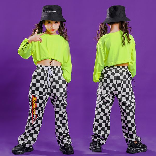 

stage wear kids carnival hip hop clothing loose sweatshirt crop t shirt casual pants for girl jazz dance costume clothes, Black;red