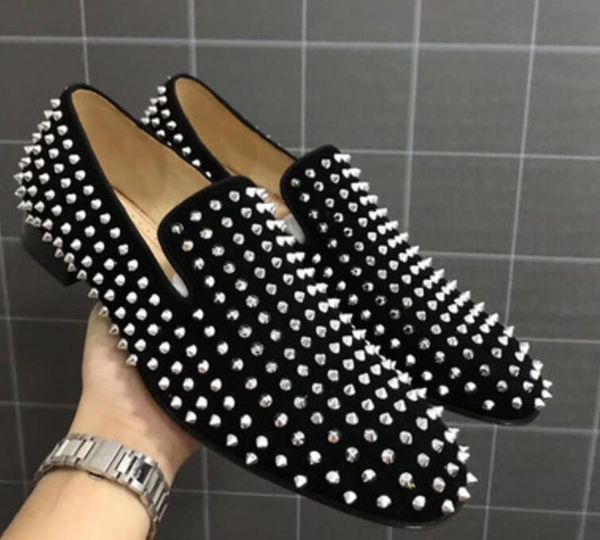 

brand black rivet red bottom oxford men casual shoes party dress shoes men's shoes full of nails wedding shoes, casual leather shoe cov