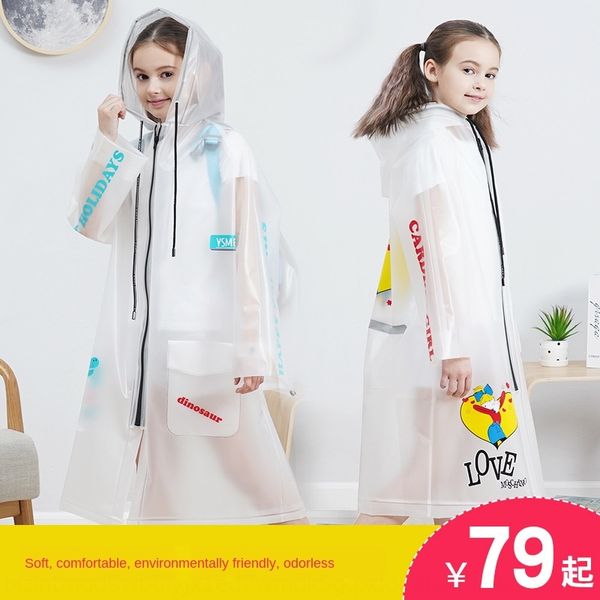 

korean style schoolbag kindergarten pupils children's raincoat waterproof big children's poncho boys and girls schoolbag raincoat