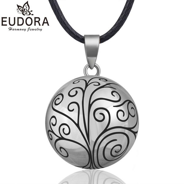 

eudora harmony ball pendant necklace tree chime bola for women fashion jewelry gift mexican pregnancy ball 45''chain b316, Silver