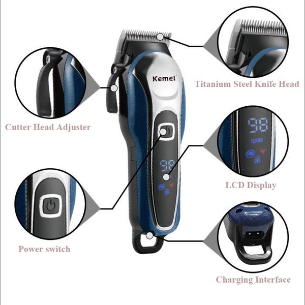 

2020 nest kemei hair trimmer km 1995 cordless professional rechargeable hair clipper haircut machine lcd display 2020 nest pt2009 edtxa
