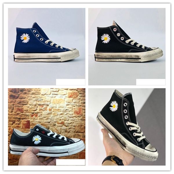 

gd x peaceminusone skateboarding chuck 1970 fashion black daisy mens women classic 1970s casual canvas shoes size 35-44