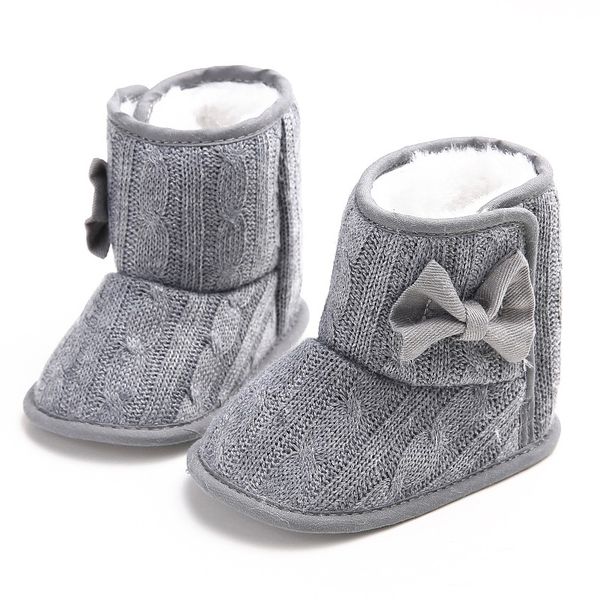 

winter warm baby girl boots casual cute soft solid infant prewalker bow plus velvet warm first walkers baby shoes