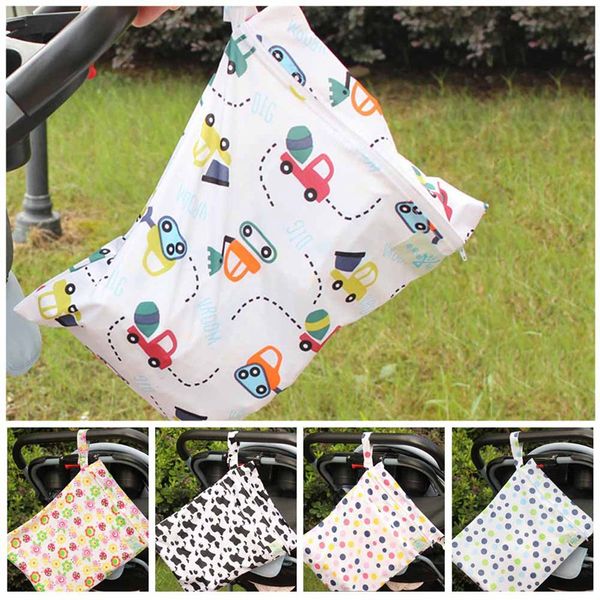 

new baby newborn zipper diaper storage print bags portable outdoors waterproof