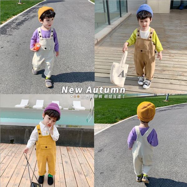 

2020 новые девушки парни комбинезоны осень хлопок мода детские брюки 1-7t qw355, Blue