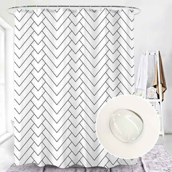 

selling geometric triangle digital printing shower curtain thick polyester creative waterproof shower curtain spot