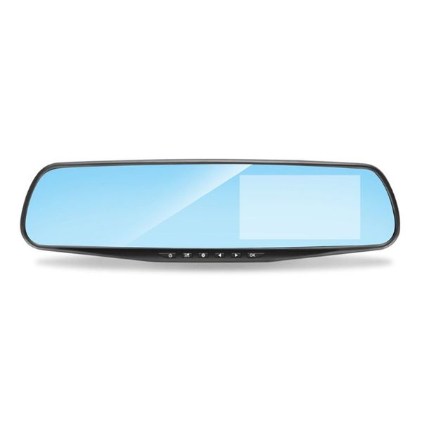 

4.3\" 1080p dual lens rear view camera + car dvr mirror dash cam recorder kits e7ca