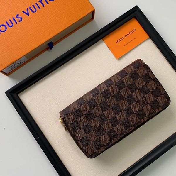 

luxury designer mens wallet purses retro style handbag leather long wallets phone money pouch card holder zipper men purse