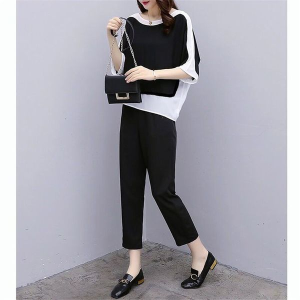 

2020 summer two piece outfits tracksuits for women co-ord set plus size large pants suits and clothing, Gray