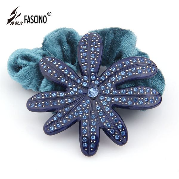 

rhinestones hair bands cute luxury acetate flower elastic hair band fashion holder for female (ey870019, Golden;silver