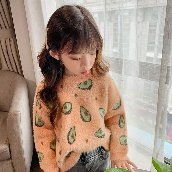 

baby girl mink warm pullover velvet sweater 2019 new baby pullover warm clothes girl winter knitted top, Blue