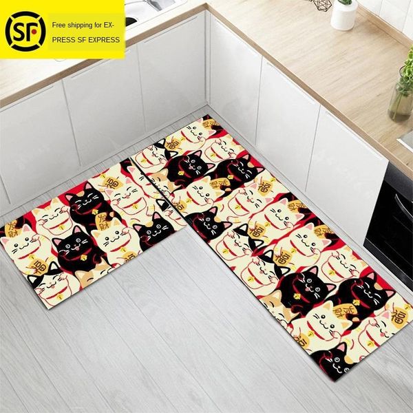 

bszlx kitchen foamed pvc kitchen mat foam pvc leather floor waterproof cartoon style leather floor mat waterproof oil-proof cutting cartoon
